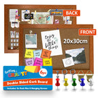 Cork Board A4 Notice Memo Board with Pins – Wooden Frame