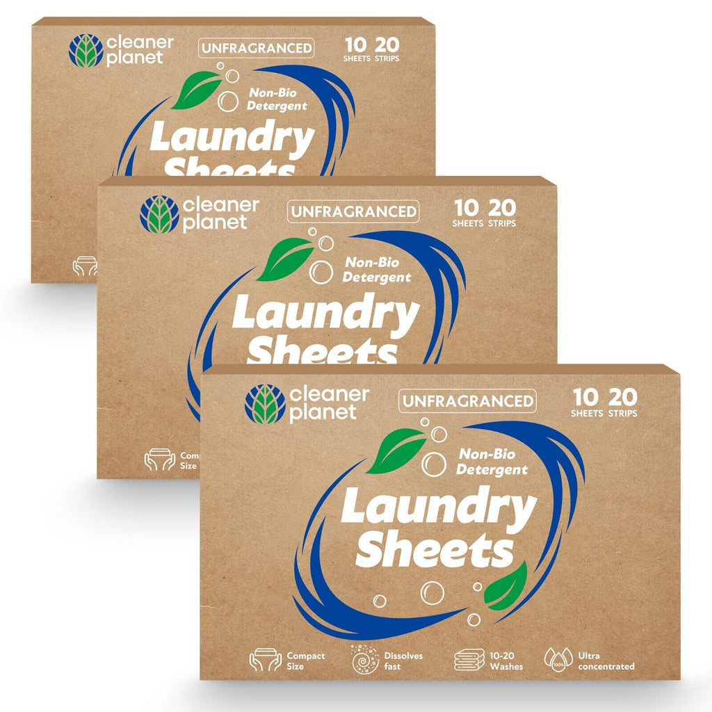 Unscented Laundry Detergent Sheets | Non Bio Unfragranced | 10 Pack