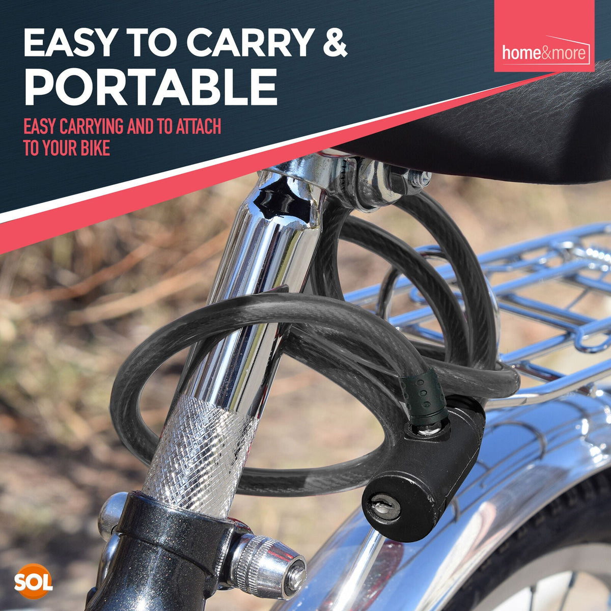 Bike Lock Cable Heavy Duty Steel Security Chain | 650mm