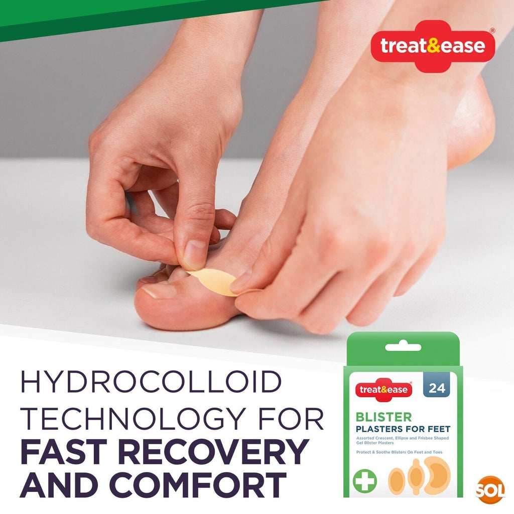 Hydrocolloid Gel Blister Plasters | Heel Toe Protection | 24 Pack