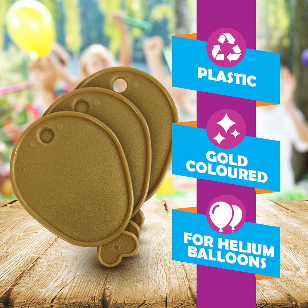 Balloon Weights Gold | Heavy Duty Helium Party Decor 24 Pack