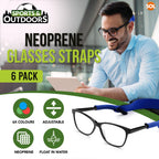 SOL 6pk Sports Glasses Straps, Neoprene Neck Lanyard for Sunglasses and Eyewear Accessories, Secure Cord for Men and Women Ideal for Active Sports, Floats in Water, Perfect for Outdoor Activities