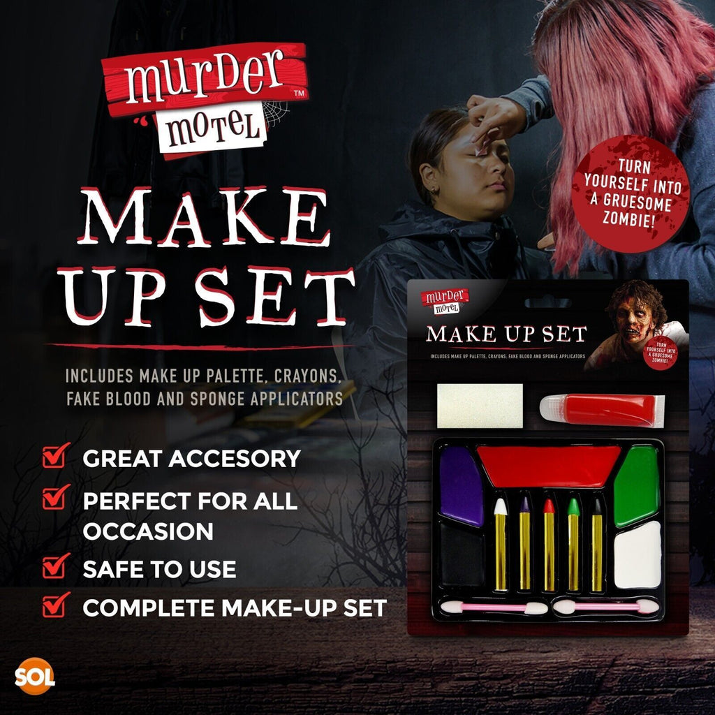 Halloween Zombie Make Up Kit Face Paint Fake Blood Set