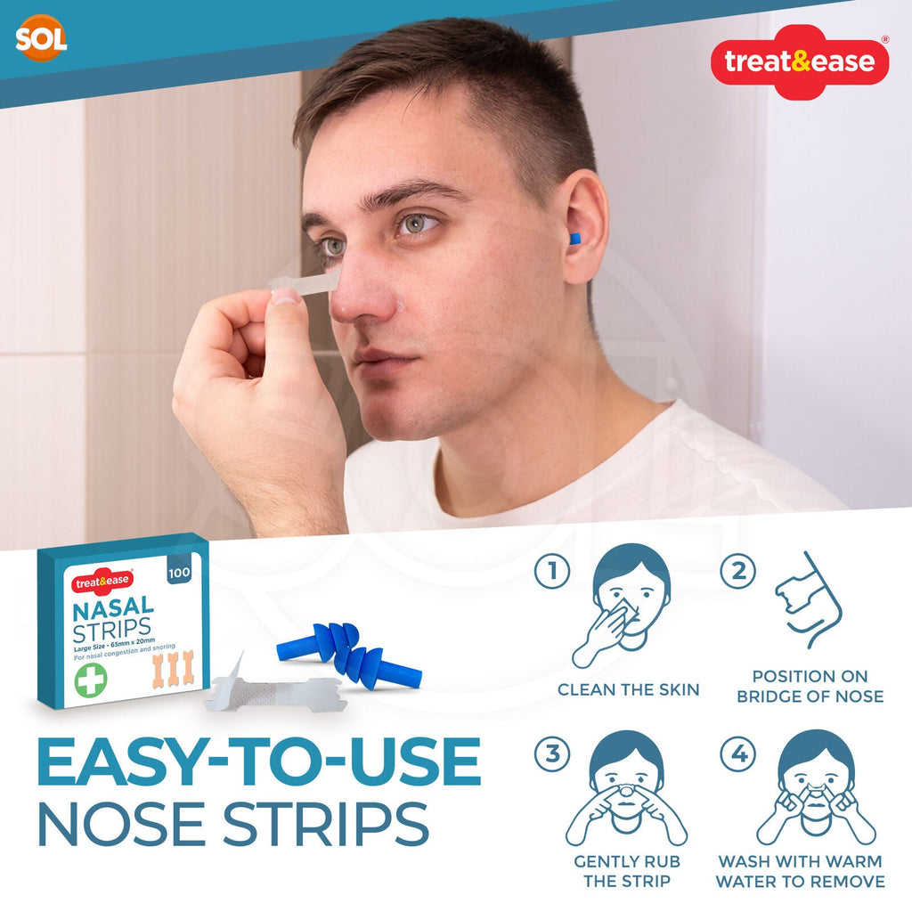 Nasal Strips Large Anti Snore | Clear Breathing & Sleep Aid | 100 Pack
