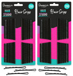 Waved Hair Grips Clips | Hair Pins Slides Bun Bobby Pin Black | 400 Pack