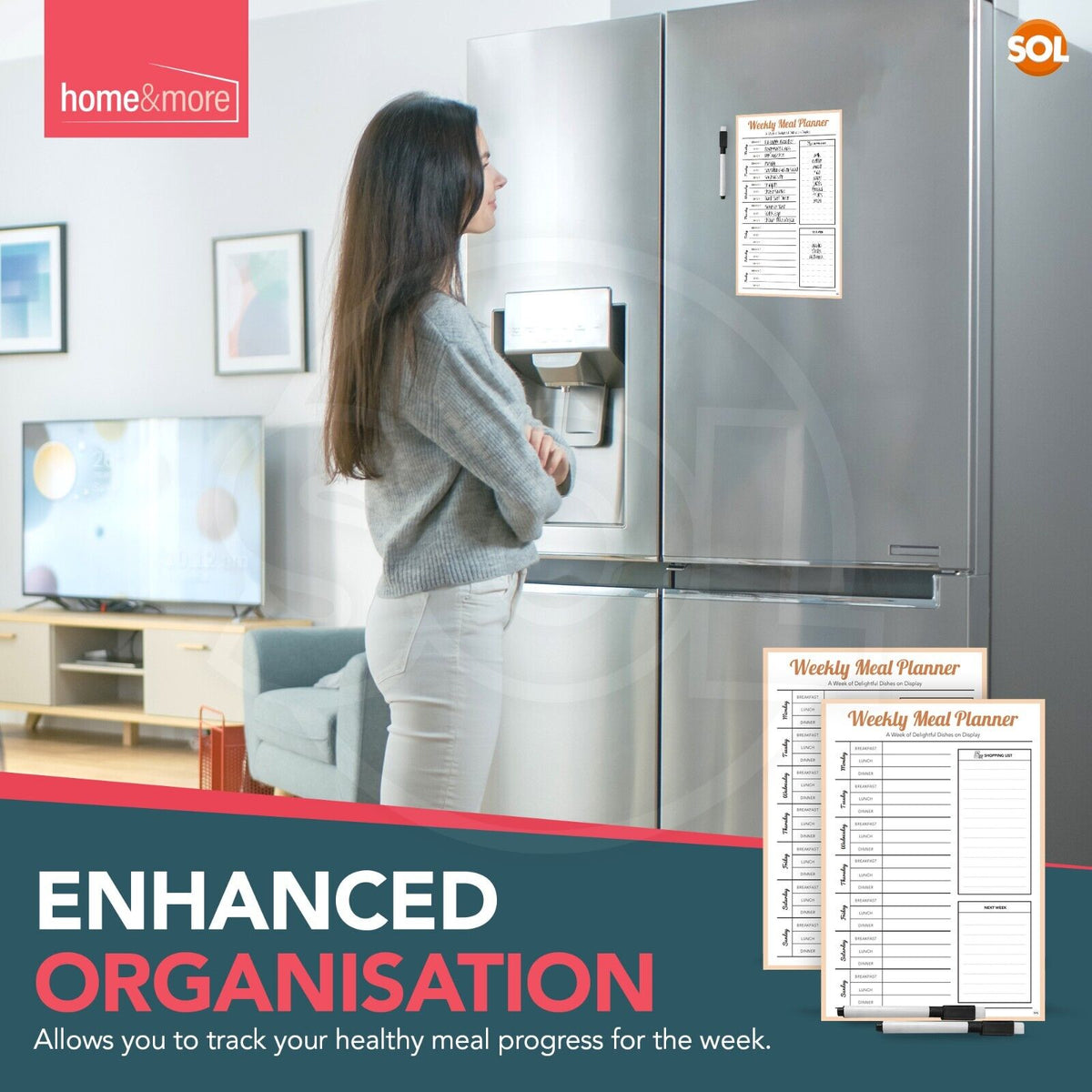 Magnetic Weekly Meal Planner | Reusable Fridge Board | 2 Pack