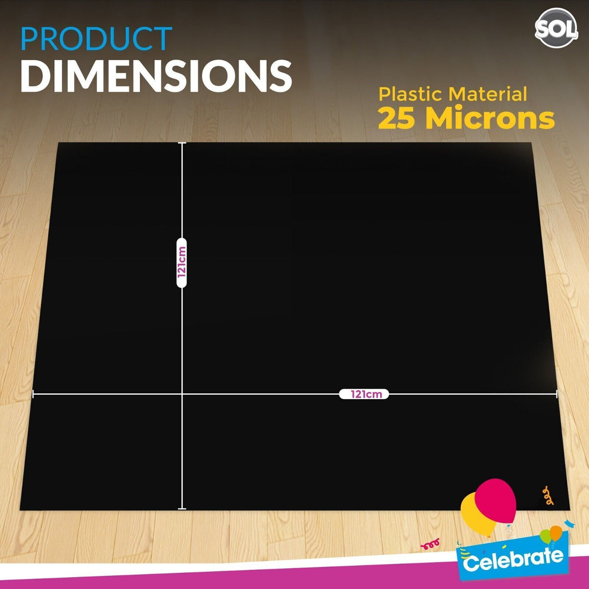 Black Plastic Table Covers | Disposable Wipe Clean | 6 Pack