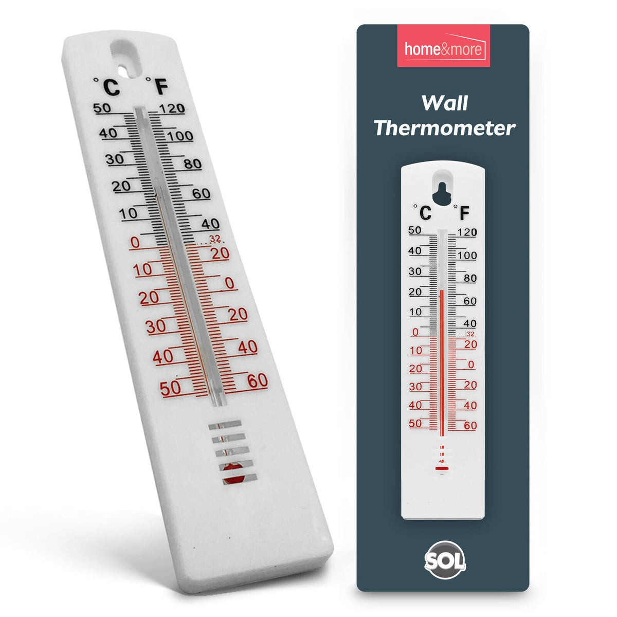 Wall Thermometer Indoor Outdoor Home Office Garden Greenhouse | 2 Pack