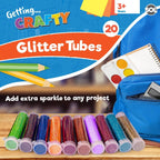 Glitter Tubes Assorted Colours | Shaker Pots Art & Craft | 20 Pack