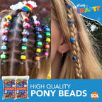 Pony Beads Jewellery Making | Mixed Acrylic Glitter Pearl | 1000 Pack