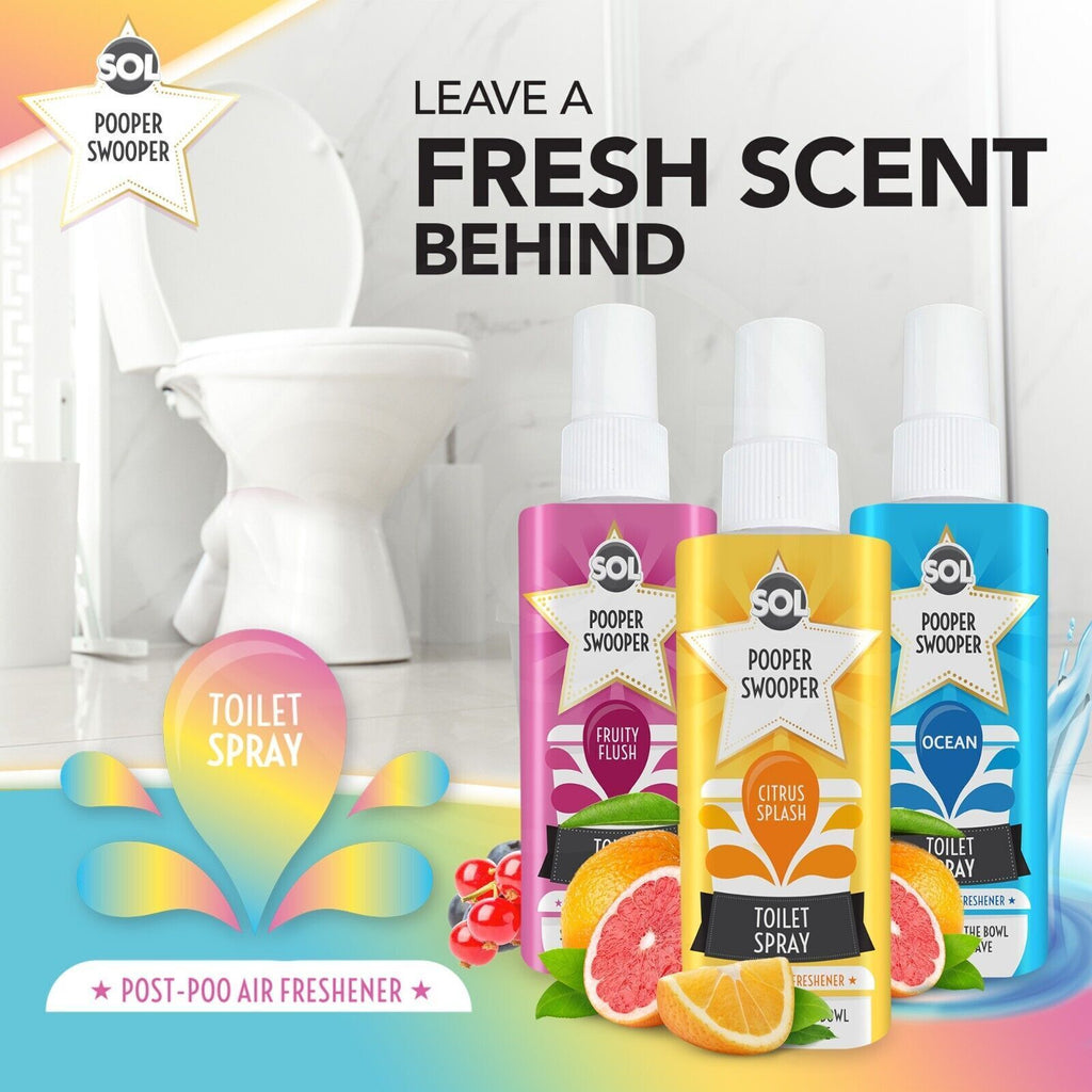 Pooper Toilet Spray | Citrus Ocean Fruity Fragrance | 6 Pack