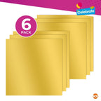 Gold Plastic Table Covers Square | Disposable Wipe Clean | 6 Pack