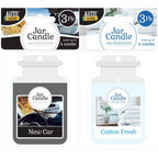 Candle Car Air Freshener Jar Cotton & New Car Scent | 6 Pack