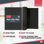 Black Anti Slip Mat Roll 150x30cm Grip Drawer Liner Mat
