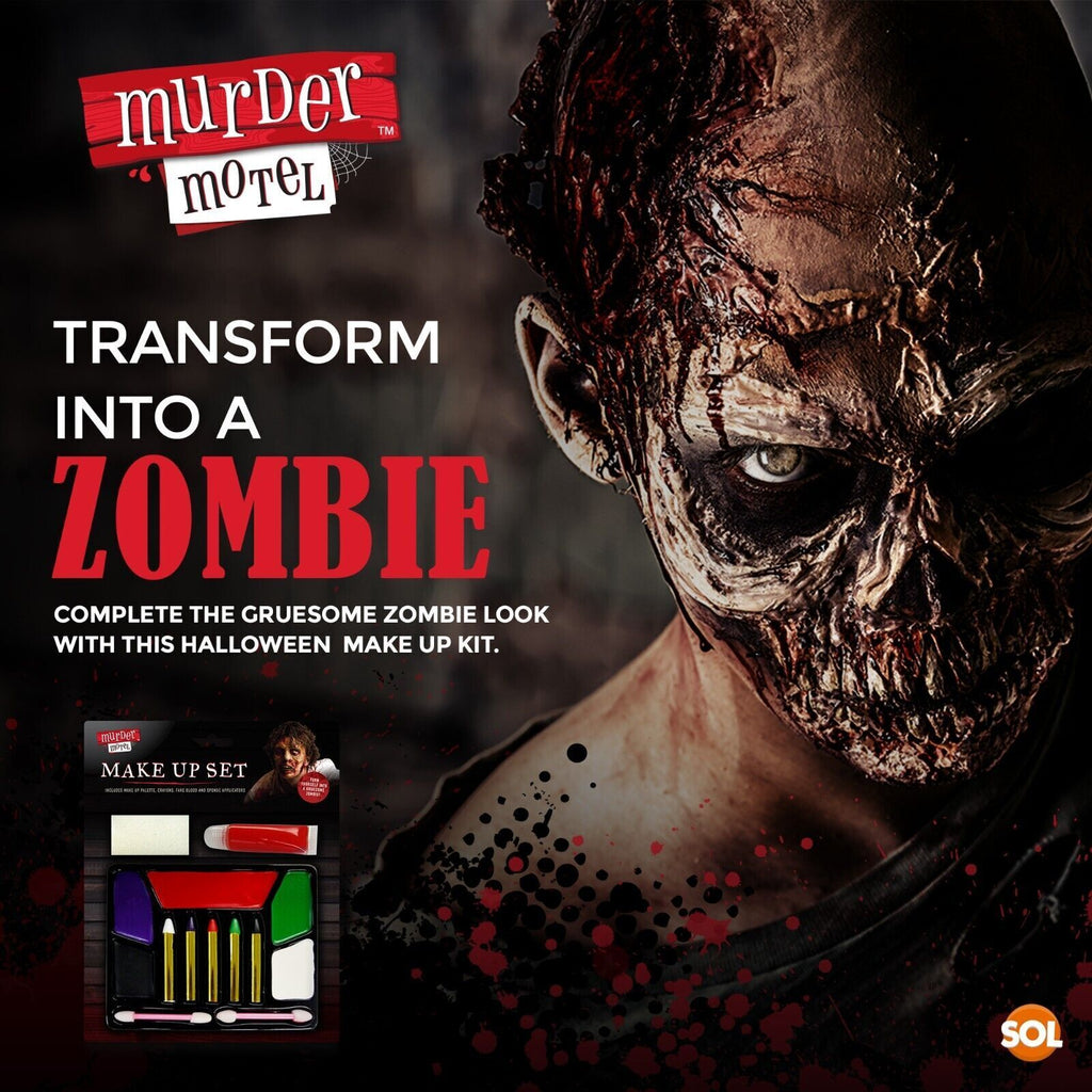 Halloween Zombie Make Up Kit Face Paint Fake Blood Set