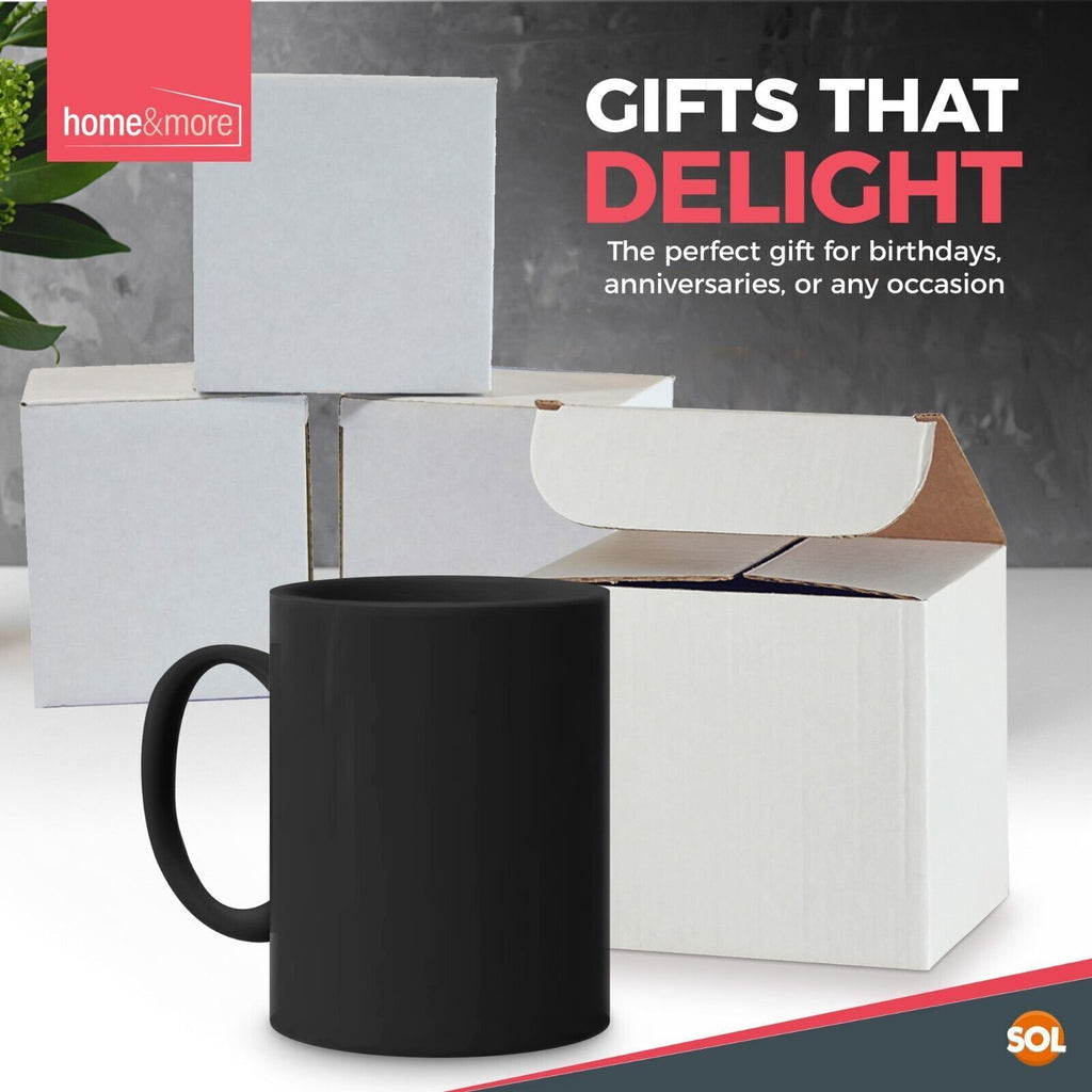 Plain Black Mugs 330ml | Large Coffee & Tea Cups | Bulk Set 12 Pack