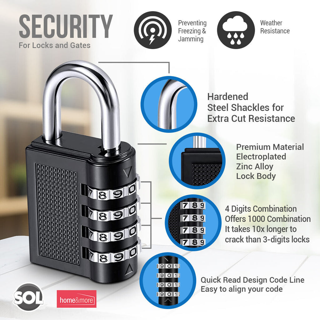 Combination Padlock Heavy Duty Outdoor Gym Travel Locker
