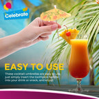 Paper Cocktail Umbrellas Birthday Party Drink Decorations | 50 Pack