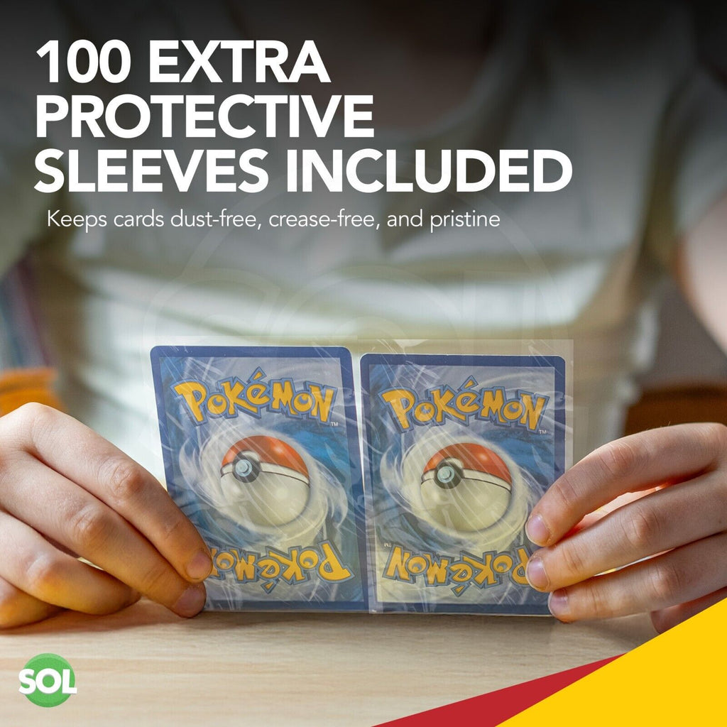 Trading Card Binder 4 Pocket Album Folder | 96 Holder & 100 Sleeves