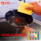 SOL 20pk Small Sponge Scourers for Kitchen - Blue, Pink, Yellow Washing Up Sponges, Durable and Effective for Cleaning, Dishwashing, and Bathroom Surfaces, Perfect for Daily Use in Kitchen and Home