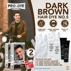 Pro-Dye Dark Brown Hair Dye | Long Lasting Permanent Colour | 2 Pack
