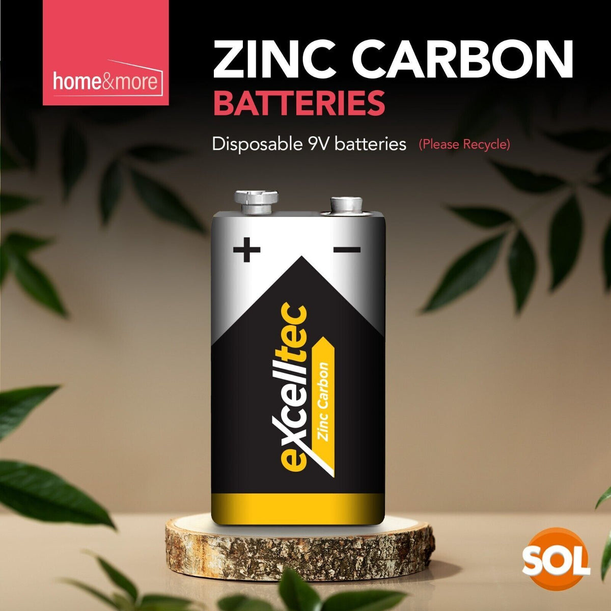 9V Heavy Duty Zinc Carbon Batteries | Smoke Alarm | 10 Pack