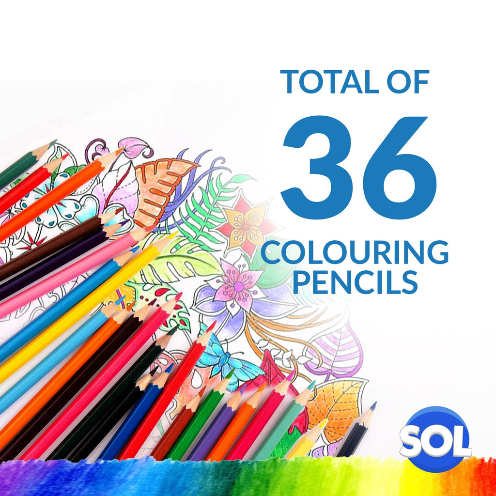 Colouring Pencils Artist Therapy Kids Adult Set | 36 Pack