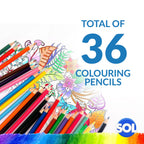 Colouring Pencils Artist Therapy Kids Adult Set | 36 Pack