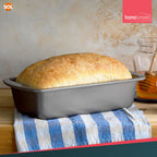 SOL 2lb Loaf Tin Set of 2 Non Stick Bread Loaf Tins for Baking 21 x 11 x 6.4cm Durable Oven Safe Cake Bakeware for Home Kitchen Sponges Desserts Meat Preparation Easy Release