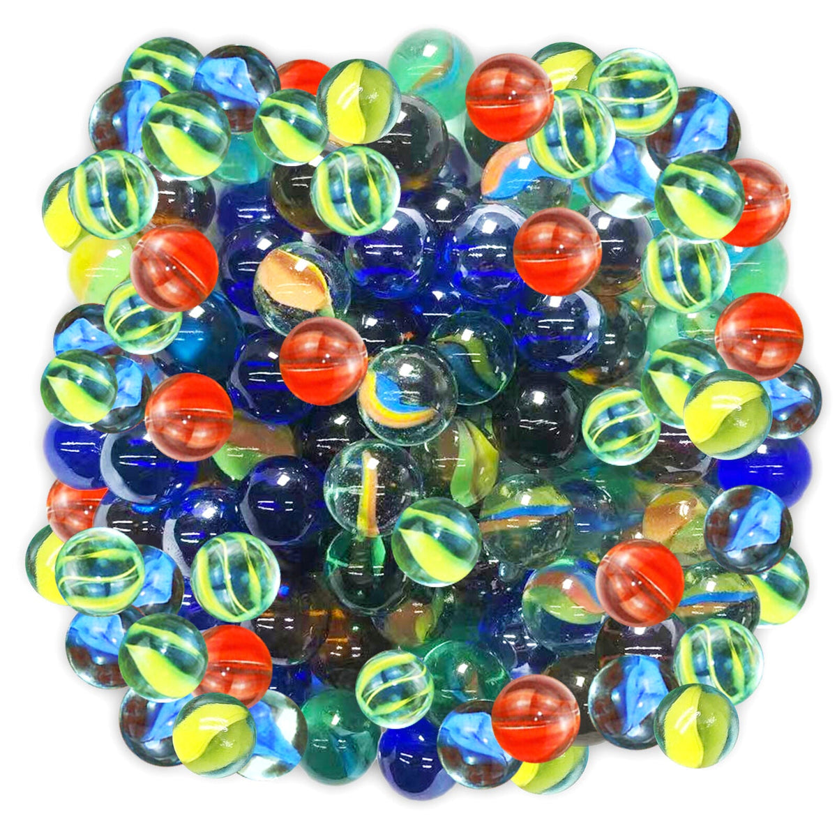Coloured Glass Marbles | Vintage Classic Kids Toys | 100 Pack