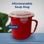 Microwave Soup Mug 700ml | Airtight Food Bowl Cup | 2 Pack
