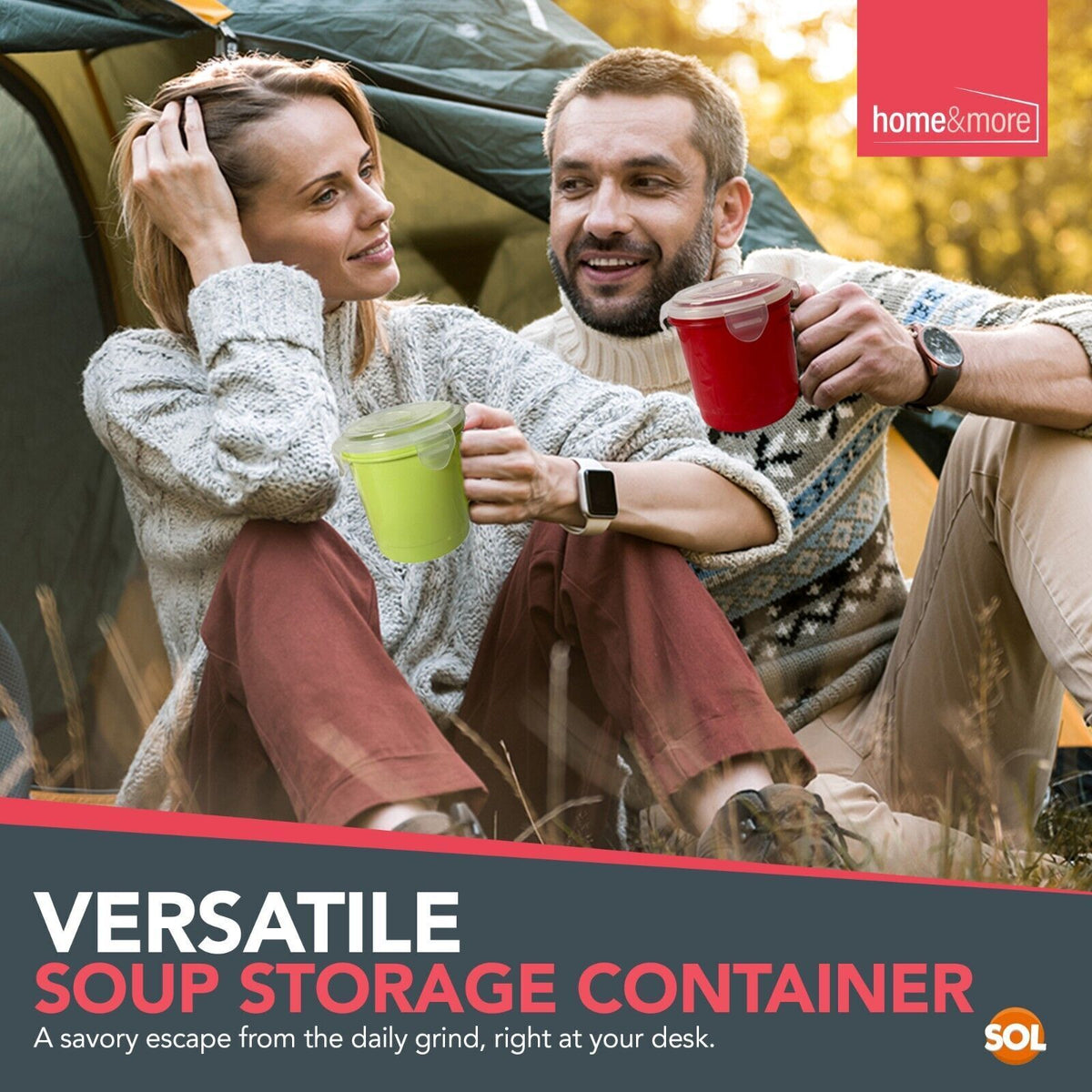 Microwave Soup Mug 700ml | Airtight Porridge Bowl Cup | 24 Pack