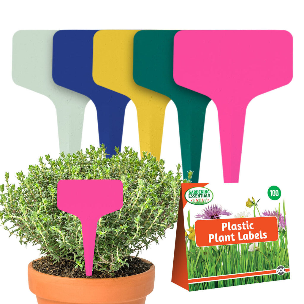Plastic Plant Labels T Type 10cm | Waterproof Garden Markers | 100 Pack