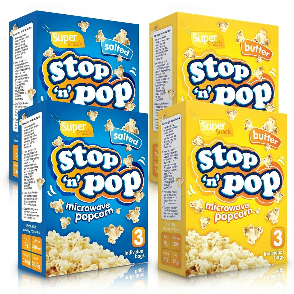 Microwave Popcorn 85g Butter & Salted | Cinema Party Snack | 12 Pack