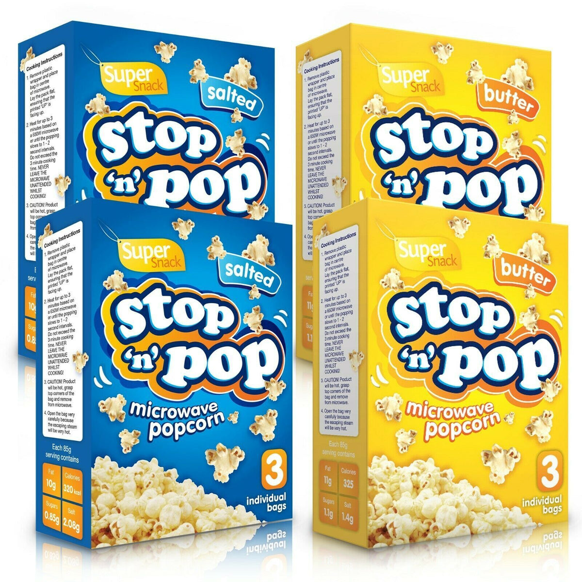 Microwave Popcorn 85g Butter & Salted | Cinema Party Snack | 12 Pack