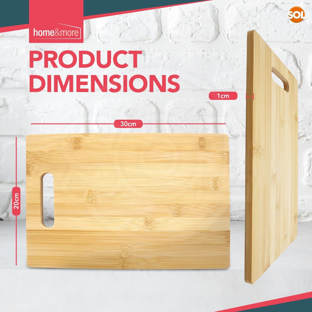 Bamboo Chopping Board with Handle 30x20cm