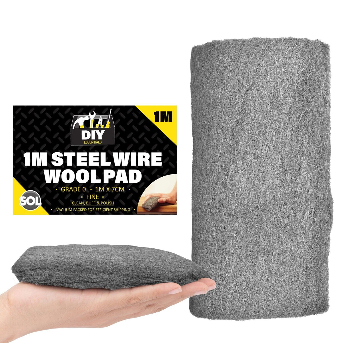 Steel Wire Wool Roll | Grade 0 Fine | 1 Metre