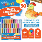 Coloured Craft Sand & Glitter Set 30 Pot Tubes Assorted