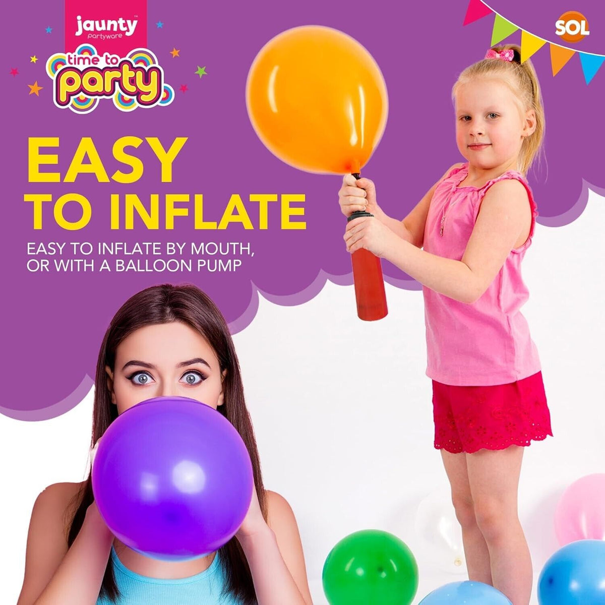 Flexible Latex Balloons Plain Colour Party Mix | 70 Pack