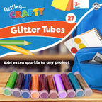 Glitter Tubes Assorted Colours | Shaker Pots Art & Craft | 54 Pack