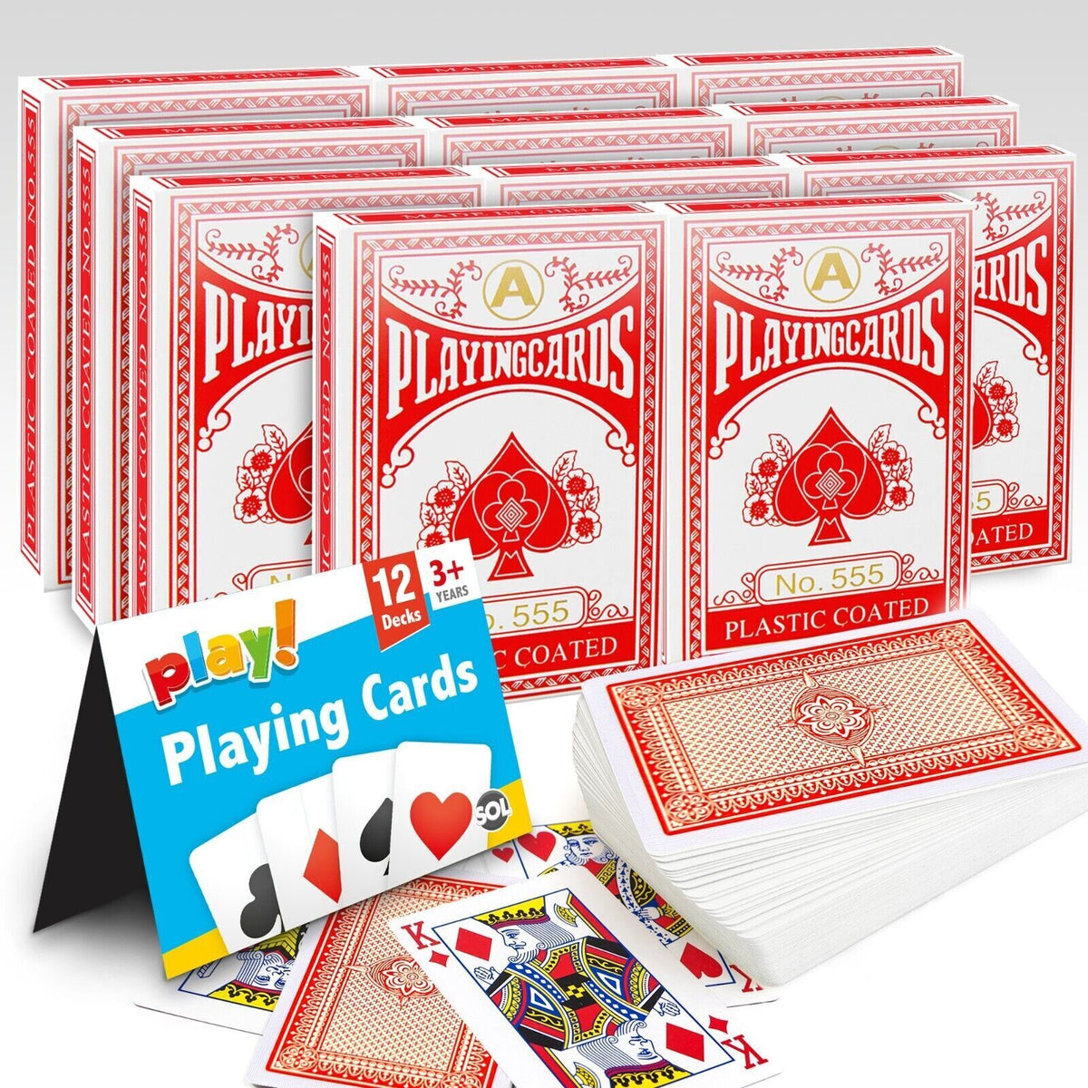 Playing Cards | Plastic Coated Professional Poker Deck | 18 Pack
