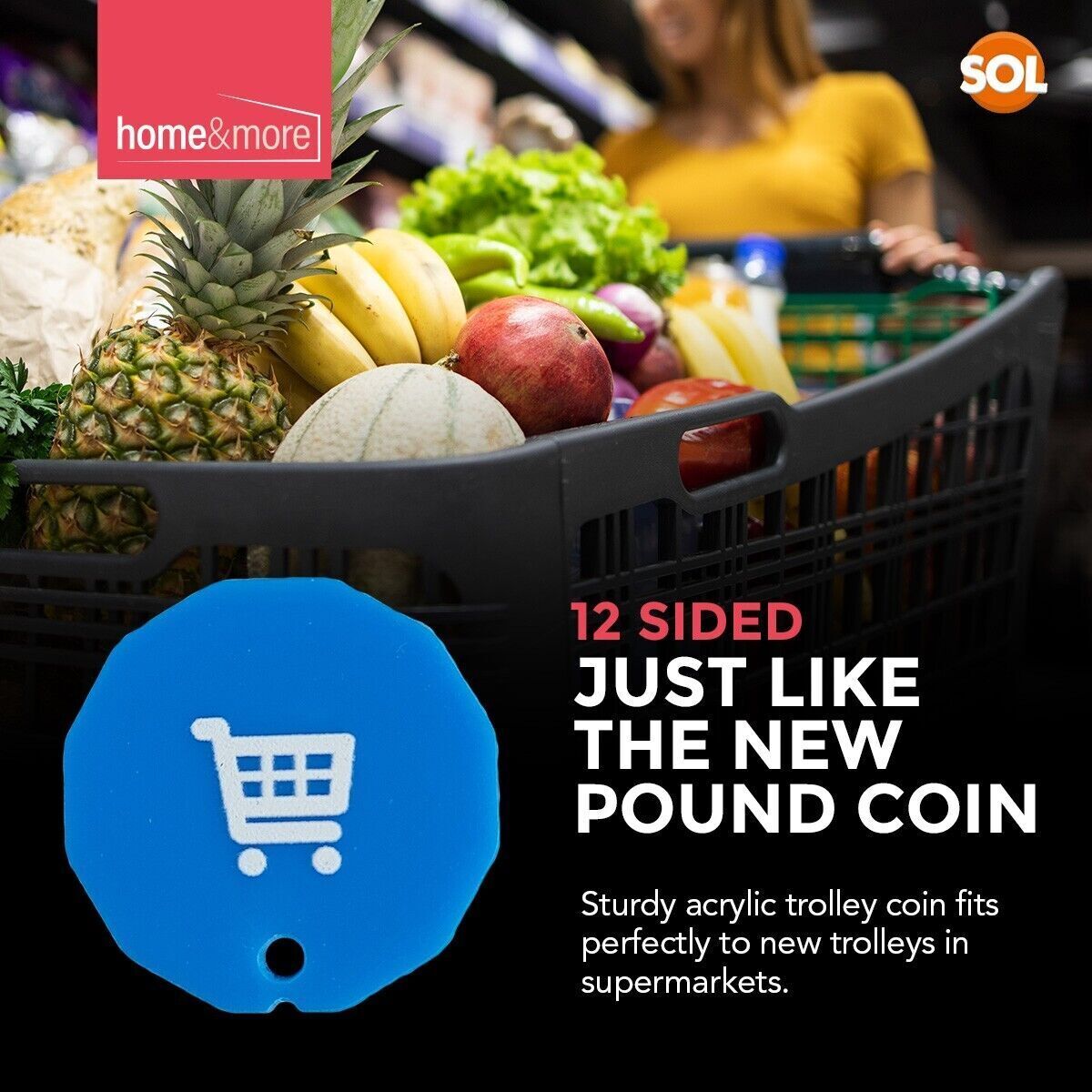 Trolley Coin Token | Shopping Cart Design | £1 Holder | 6 Pack