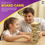 Wooden Tumbling Tower Game Traditional Stacking Travel Size