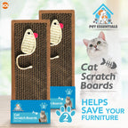 Cat Scratcher Pads | Cardboard Mat Bed & Toy | 2 Pack