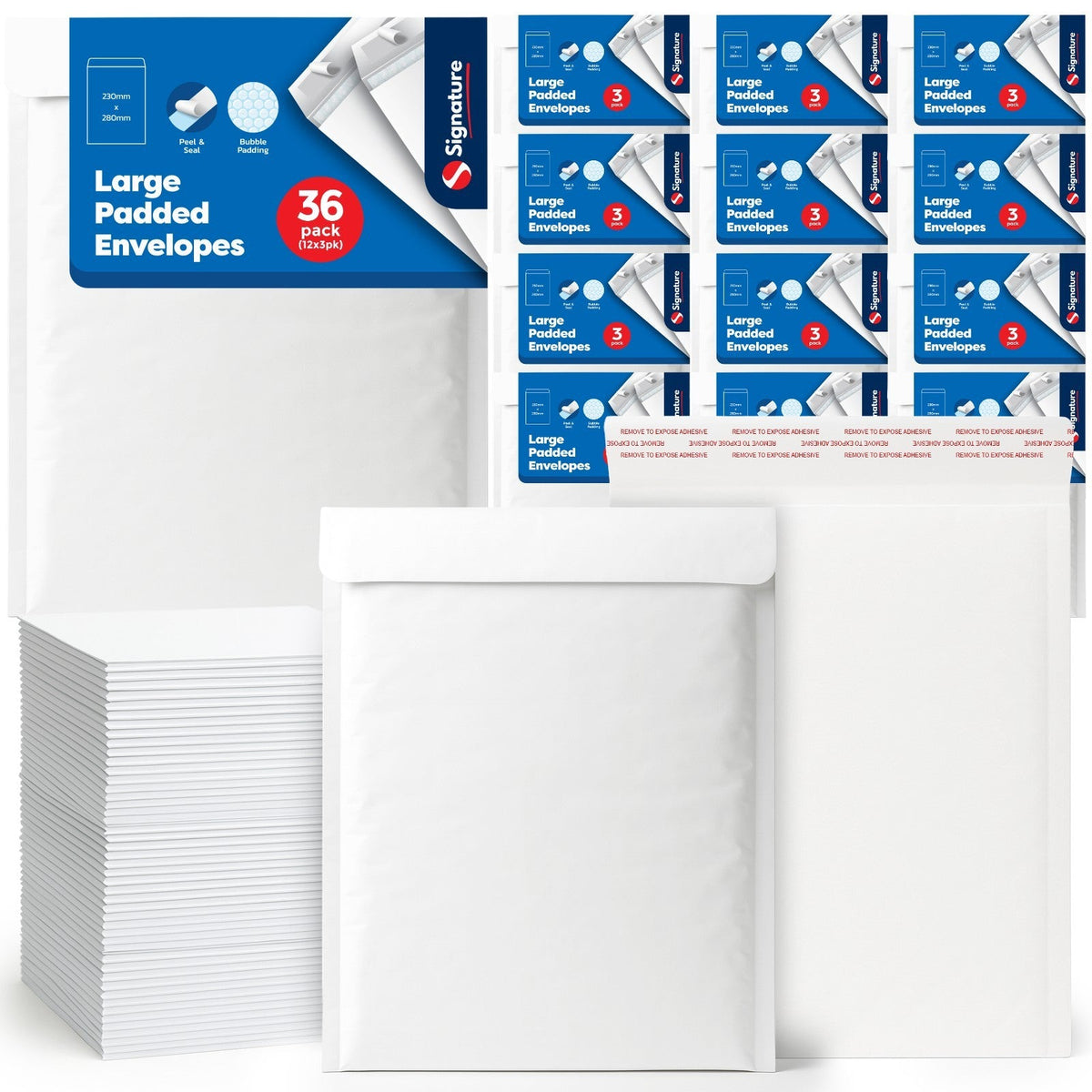 White Padded Bubble Mail Bags Envelopes 23x28 | Postal Packaging | 36 Pack