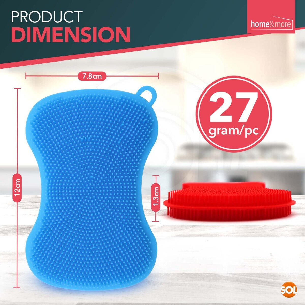 Silicone Dish Washing Up Sponge Non-Scratch | 4 Pack