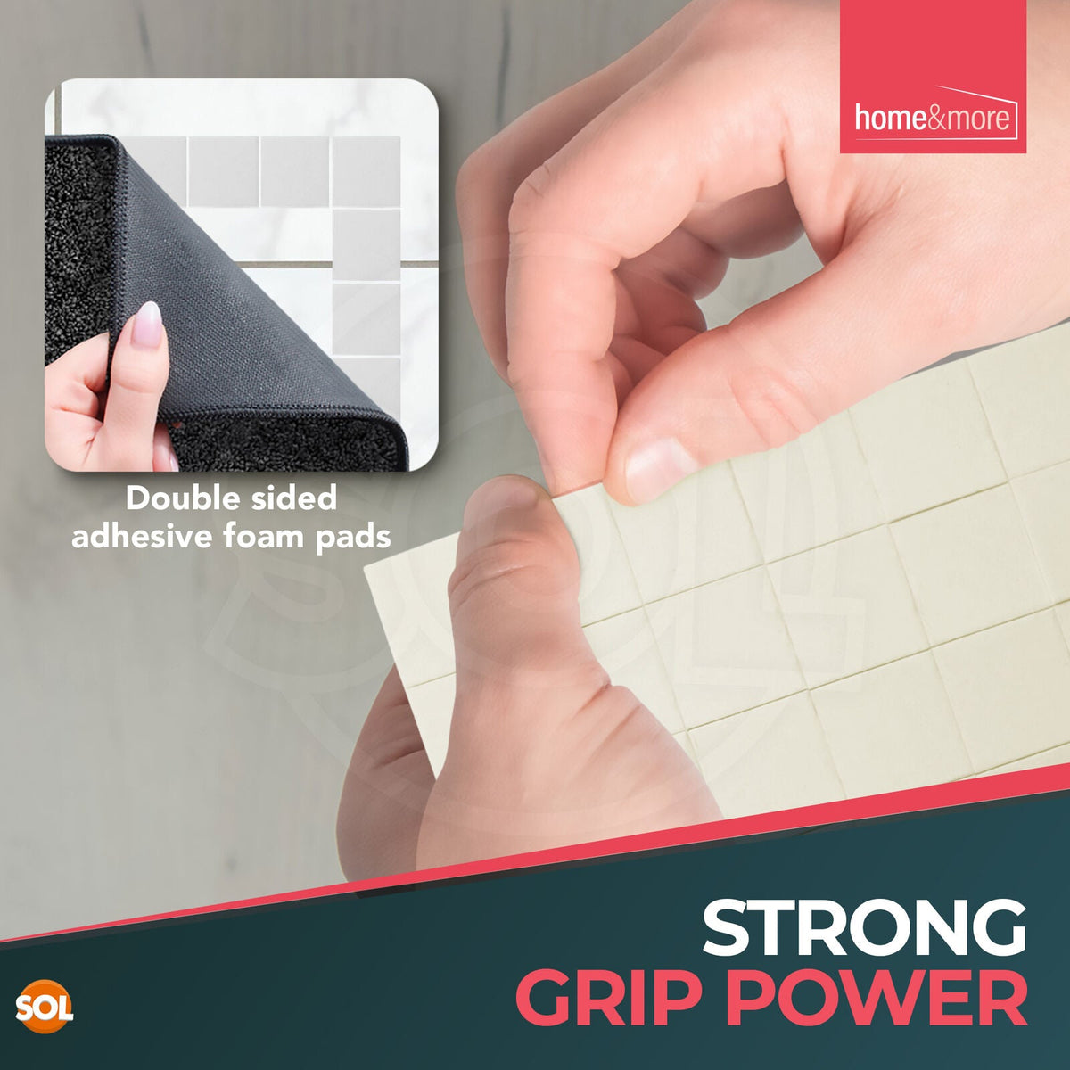 Interior Sticky Pads | Double Sided Foam Squares | 80 Pack