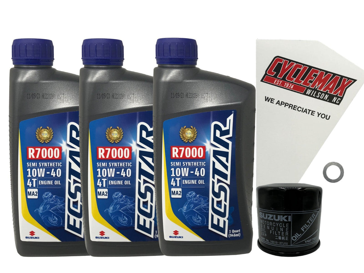 Suzuki Ecstar Semi-Synthetic Oil Change Kit for 2004-2025 V-STROM 650