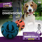 6-24 Rubber Dog Balls | Solid Hard Play Fetch Toys