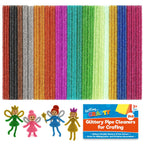 Glitter Pipe Cleaners 15cm | Chenille Craft Stems for Arts & Crafts | 240 Pack